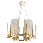 Люстра подвесная круглая с мраморными прямоугольными вставками и золотым основанием Диаметр 55 см Marble square Chandelier варинант исполнения - 1 | Loft Concept в Санкт-петербурге