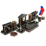 Настольный письменный набор с часами из природного камня обсидиана Peace Contract варинант исполнения - 2 | Loft Concept в Санкт-петербурге