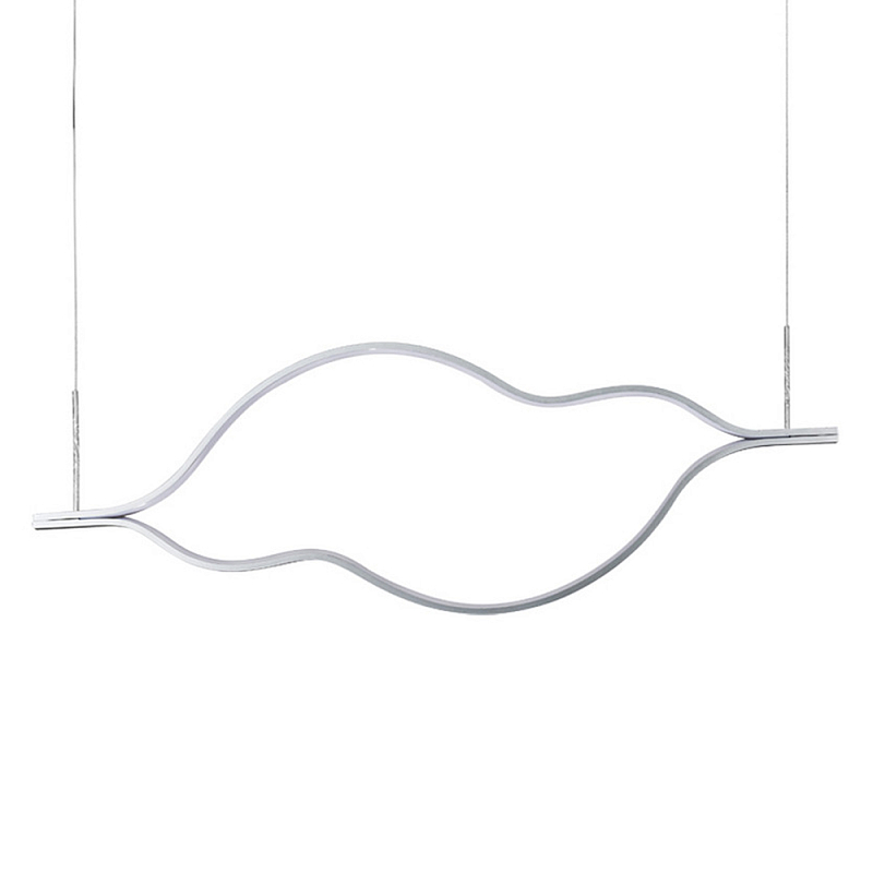 Подвесной светильник волнообразный изогнутый на двух тросах 123 см Spiral Lighting Черный Серебряный Подвесной светильник волнообразный изогнутый на двух тросах 123 см Spiral Lighting Черный Серебряный в Санкт-петербурге | Loft Concept