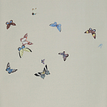 Обои ручная роспись Butterflies Icarus on Rose Shadow metallic silk варинант исполнения - 2 | Loft Concept в Санкт-петербурге