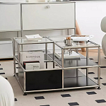 Дизайнерский журнальный стол квадратный с полками Akydy варинант исполнения - 2 | Loft Concept в Санкт-петербурге