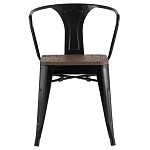 Черный глянцевый стул с сиденьем из натурального дерева TOLIX варинант исполнения - 2 | Loft Concept в Санкт-петербурге