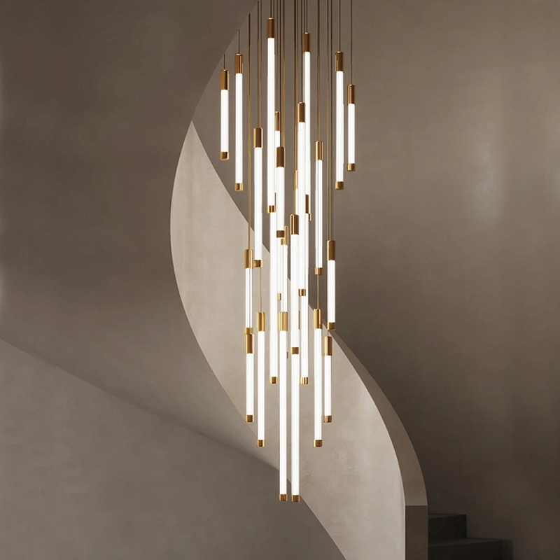 Люстра в современном стиле с 30-ю каскадными светодиодными лампами Golden LED Rain Золотой Белый Люстра в современном стиле с 30-ю каскадными светодиодными лампами Golden LED Rain Золотой Белый в Санкт-петербурге | Loft Concept