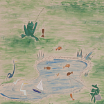 Обои ручная роспись Promenade Special Colourway on pink painted Xuan paper варинант исполнения - 2 | Loft Concept в Санкт-петербурге