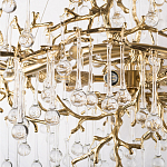 Подвесная люстра в виде ветвей деревьев золотого цвета с прозрачными подвесками-каплями 10 и 14 ламп Droplet Chandelier варинант исполнения - 5 | Loft Concept в Санкт-петербурге