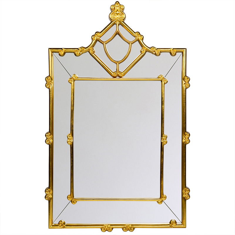 Зеркало прямоугольное Golden Classic Ornament Mirror Золотой в Санкт-петербурге | Loft Concept 