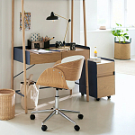 Вращающееся офисное кресло на колёсах Delwyn Chair White варинант исполнения - 4 | Loft Concept в Санкт-петербурге