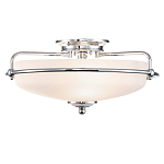 Потолочный светильник со стеклянным плафоном на изогнутых кронштейнах Quoizel  варинант исполнения - 7 | Loft Concept в Санкт-петербурге