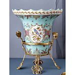 Ваза из голубого фарфора с рисунком птиц и цветов и декоративными элементами Blue Garden варинант исполнения - 7 | Loft Concept в Санкт-петербурге