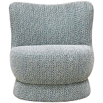 Дизайнерское мягкое кресло без подлокотников в голубой пестрой обивке Roux Armchair варинант исполнения - 3 | Loft Concept в Санкт-петербурге