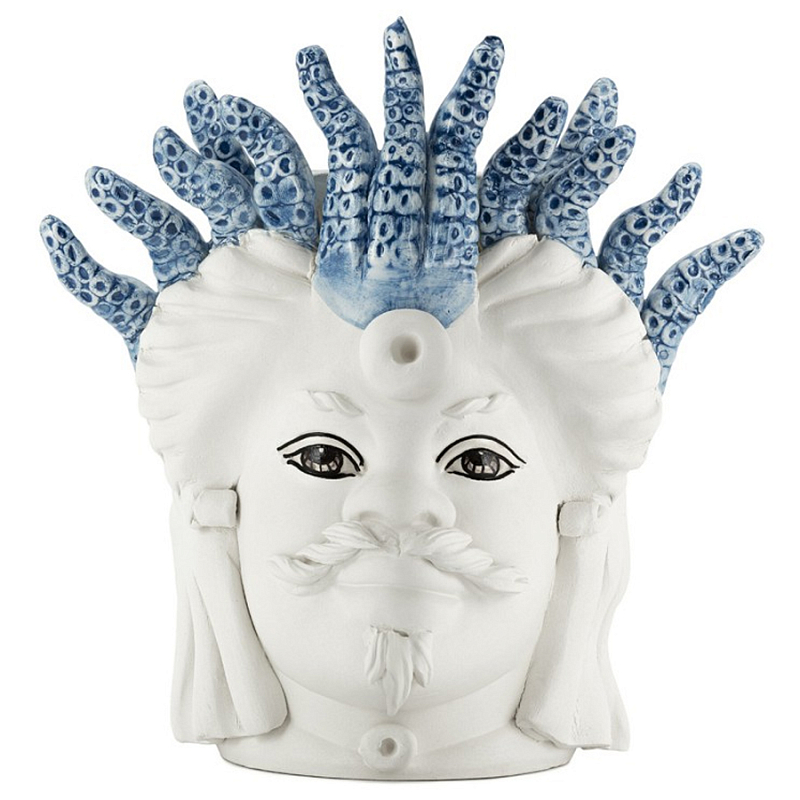 Ваза Vase Moro Man Small White Medusa Light Blue Белый Светло-голубой в Санкт-петербурге | Loft Concept 