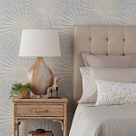 Настольная лампа на прозрачным основании с тканевым конусообразным абажуром Cream варинант исполнения - 2 | Loft Concept в Санкт-петербурге