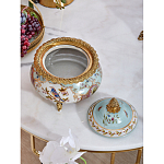 Шкатулка с крышкой из голубого фарфора с риунком птиц и цветов Blue Garden варинант исполнения - 4 | Loft Concept в Санкт-петербурге