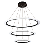 Люстра подвесная светодиодная с тремя черными кольцами и пультом управления Ring Horizontal варинант исполнения - 1 | Loft Concept в Санкт-петербурге