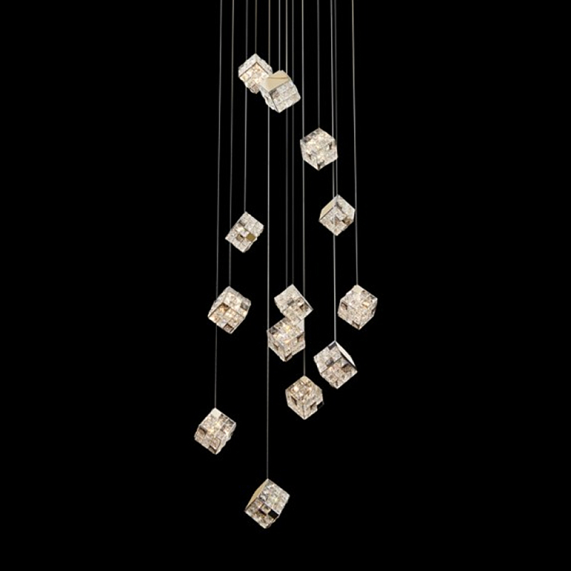 Люстра каскадная с мозаичным хрустальным оформлением Sparks of Crystal Прозрачный Хром Золотой Люстра каскадная с мозаичным хрустальным оформлением Sparks of Crystal Прозрачный Хром Золотой в Санкт-петербурге | Loft Concept
