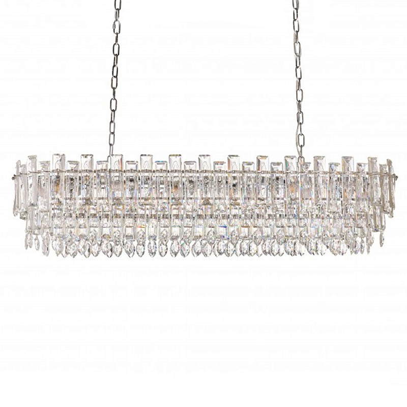Люстра овальная с хрустальными подвесками Gorgeous Crystal Light Хром Прозрачный Золотой Люстра овальная с хрустальными подвесками Gorgeous Crystal Light Хром Прозрачный Золотой в Санкт-петербурге | Loft Concept
