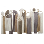 Настенный декор с бахромой белого и бежевого цвета Abstraction I варинант исполнения - 3 | Loft Concept в Санкт-петербурге