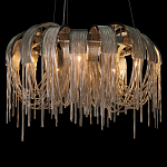 Люстра подвесная круглая с изогнутыми металлическими дугами и ниспадающими цепочками 65 см Atlantis Chain варинант исполнения - 14 | Loft Concept в Санкт-петербурге