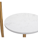 Торшер с мраморным столиком и золотым плафоном Ezio Floor Lamp варинант исполнения - 2 | Loft Concept в Санкт-петербурге