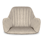 Барный стул со спинкой и подлокотниками на 4-х коричневых деревянных ножках Бежевый Велюр Ava Charm варинант исполнения - 4 | Loft Concept в Санкт-петербурге