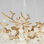 Люстра подвесная золотого цвета с декоративными ветвями и прозрачными рельефными подвесками FAIRYTREE Light варинант исполнения - 7 | Loft Concept в Санкт-петербурге