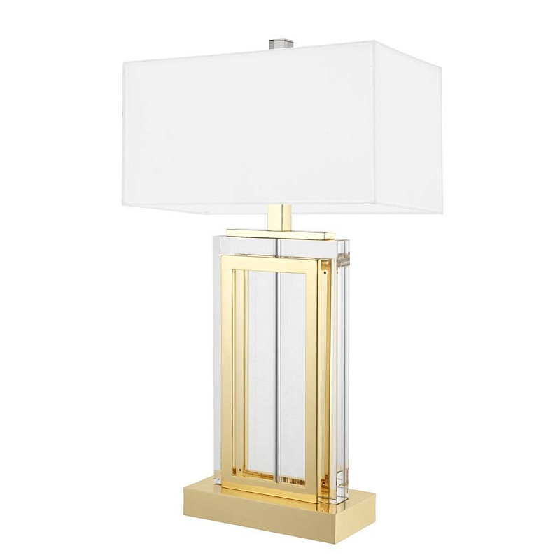 Настольная лампа Table Lamp Chicago Латунь Белый Прозрачный в Санкт-петербурге | Loft Concept 