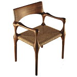 Стул из Ореха с плетеным сидением Kronos Dining Chair Brown варинант исполнения - 1 | Loft Concept в Санкт-петербурге