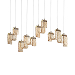 Подвесной светильник линейный с плафонами волнистой формы из фактурного стекла Big Wave варинант исполнения - 7 | Loft Concept в Санкт-петербурге