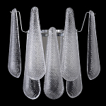 Бра с подвесками из рифленного стекла в форме капель на основании цвета хром Textured Glass варинант исполнения - 2 | Loft Concept в Санкт-петербурге