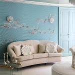 Обои с вышивкой ручной работы Amami Waves Moonbeam colourway on silk moire варинант исполнения - 1 | Loft Concept в Санкт-петербурге