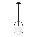 Подвесной светильник с белым плафоном в форме шара в арочной подвеске Hinkley варинант исполнения - 1 | Loft Concept в Санкт-петербурге