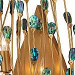 Бра настенное золотое с декором из бирюзовых элементов Peacock Tail варинант исполнения - 1 | Loft Concept в Санкт-петербурге