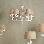 Настольная лампа с белым каркасом и тканевым абажуром Natural Stems варинант исполнения - 5 | Loft Concept в Санкт-петербурге