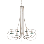 Люстра серебряного цвета с изогнутыми элементами каркаса Twisted Iron Chandelier варинант исполнения - 1 | Loft Concept в Санкт-петербурге