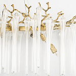 Люстра подвесная прямоугольная с бронзовыми акцентами и прозрачными стеклянными каплями Droplet Chandelier варинант исполнения - 5 | Loft Concept в Санкт-петербурге