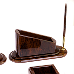 Настольный письменный набор с часами из природного камня обсидиана  Contract Extended варинант исполнения - 4 | Loft Concept в Санкт-петербурге