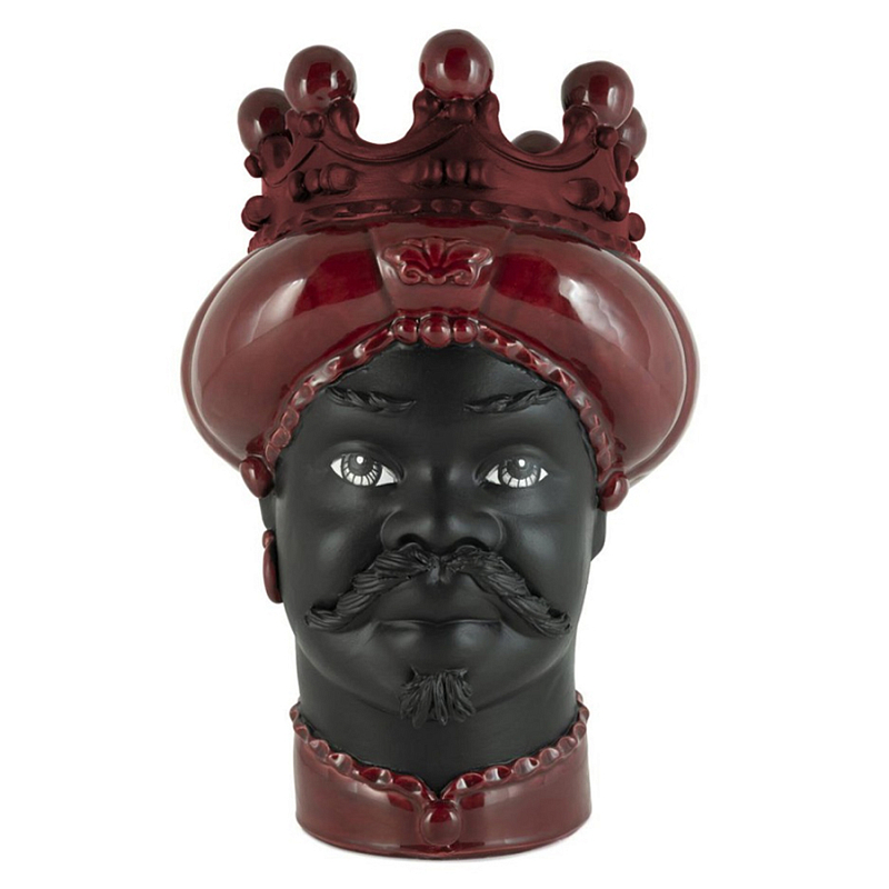 Ваза Vase Moro Man Crown Dark Burgundy Черный Бургундский красный в Санкт-петербурге | Loft Concept 