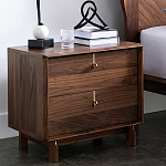 Прикроватный деревянный столик с ящиками Moon Walnut Furniture варинант исполнения - 1 | Loft Concept в Санкт-петербурге