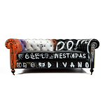 Диван Честерфильд граффити graffiti Orange Sofa натуральная кожа варинант исполнения - 3 | Loft Concept в Санкт-петербурге