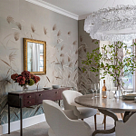 Обои ручная роспись Wild Grasses Special Colourway on Pale Grey dyed silk варинант исполнения - 1 | Loft Concept в Санкт-петербурге