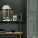 Консоль овальной формы золотая с полкой для хранения Craig варинант исполнения - 3 | Loft Concept в Санкт-петербурге