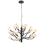 Люстра подвесная черного цвета с ветвями и белыми фарфоровыми цветами Floralis варинант исполнения - 8 | Loft Concept в Санкт-петербурге