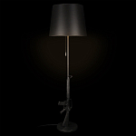 Торшер с черным абажуром и оригинальной ножкой в форме автомата Flos варинант исполнения - 1 | Loft Concept в Санкт-петербурге