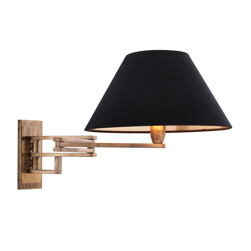 Бра Wall Lamp Lutetia Brass Латунь Античная полированная Черный в Санкт-петербурге | Loft Concept 