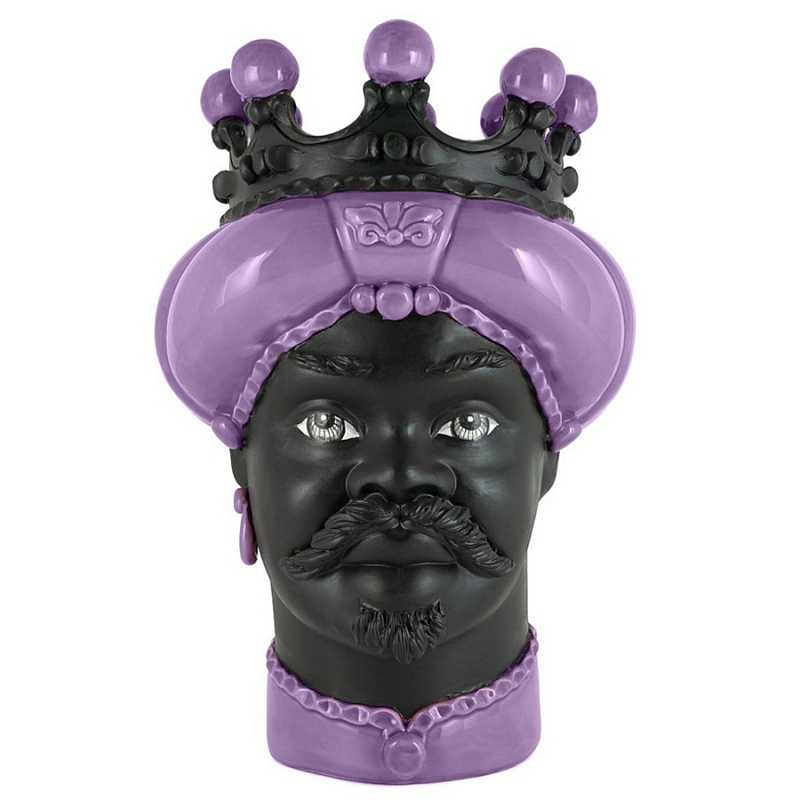 Ваза Vase Moro Man Crown Dark Violet Черный Фиолетовый в Санкт-петербурге | Loft Concept 