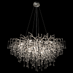 Люстра подвесная с прозрачными стеклянными подвесками в форме капель Диаметр 100 см Droplet Chandelier варинант исполнения - 15 | Loft Concept в Санкт-петербурге