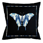 Подушка декоративная бабочка с синим узором Ikat Pattern варинант исполнения - 1 | Loft Concept в Санкт-петербурге
