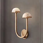 Бра с 2-мя мраморными плафонами на латунном корпусе Light Warm Light варинант исполнения - 3 | Loft Concept в Санкт-петербурге