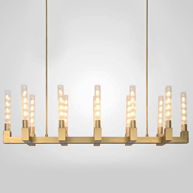 Люстра CANELLE Linear Chandelier 12 Modern Brass Латунь в Санкт-петербурге | Loft Concept 