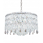 Люстра круглая с хрустальными подвесками на серебряном каркасе Roul Crystal Light варинант исполнения - 6 | Loft Concept в Санкт-петербурге